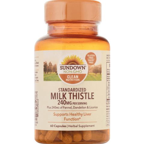 Sundown Naturals Standardized Milk Thistle Capsules 240mg - 60 Each