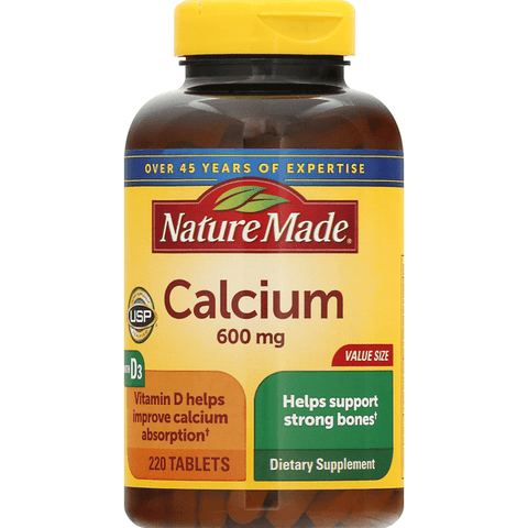 Nature Made Calcium 600mg Tablets - 220 Count