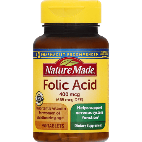 Nature Made Folic Acid 400 mcg Tablets - 250 Each