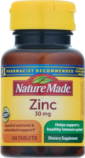 Nature Made Zinc 30mg Tablets - 100 Count