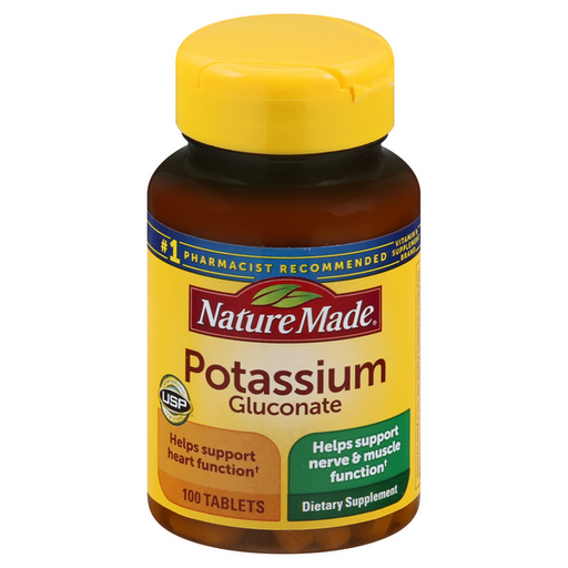 Nature Made Potassium Gluconate 550mg Tablets - 100 Count
