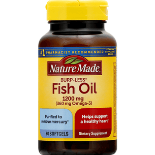 Nature Made Burp-Less Fish Oil 1200mg Softgels - 60 Each