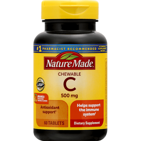 Nature Made Chewable Vitamin C 500mg Tablets - 80 Count