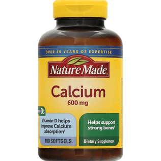 Nature Made Calcium 600mg Now With Vitamin D 400IU Softgels - 100 Count