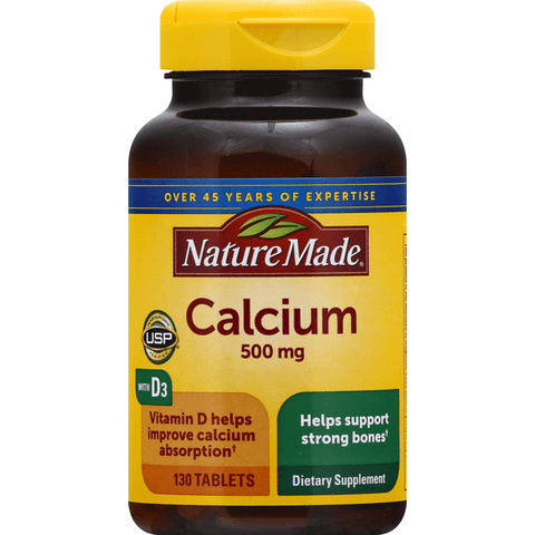 Nature Made Calcium 500mg with Vitamin D 400IU Tablets - 130 Count