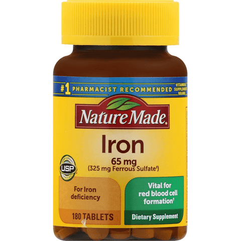 Nature Made Iron 65mg Tablets - 180 Count