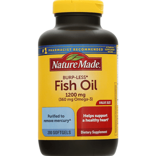 Nature Made Burp-Less Fish Oil 1200mg Liquid Softgels - 200 Count