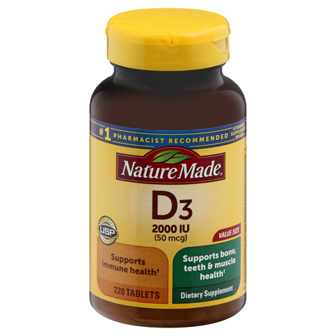 Nature Made D3 2000 IU Tablets Value Size - 220 Count