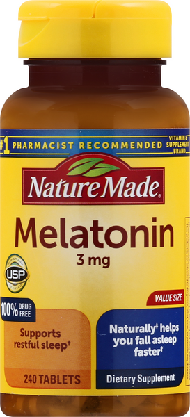 Nature Made Melatonin 3mg Tablets - 240 Count
