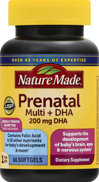 Nature Made Prenatal Multi + Dha, Liquid Softgels - 60 Count