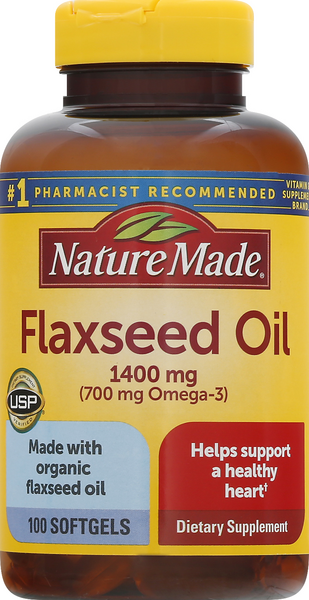 Nature Made One Per Day Flaxseed Oil 1400mg Liquid Softgels - 100 Count
