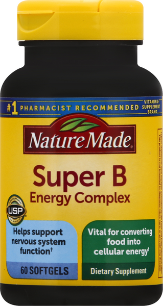 Nature Made Super B Energy Complex Full Strength Minis Softgels - 60 Count