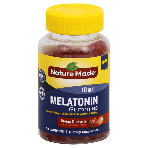 Nature Made Melatonin, 10 Mg, Gummies, Dreamy Strawberry - 70 Count