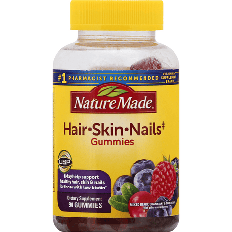 Nature Made Adult Gummies Hair Skin Nails - 90 Count