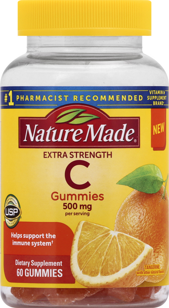 Nature Made Vitamin C, Extra Strength 500 Mg Gummies, Tangerine - 60 Count