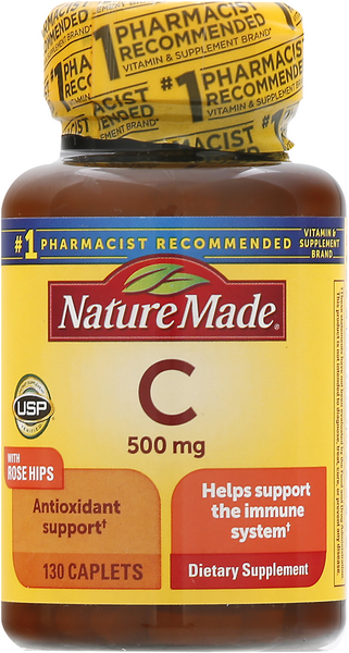 Nature Made Vitamin C 500mg With Rose Hips Caplets - 130 Count
