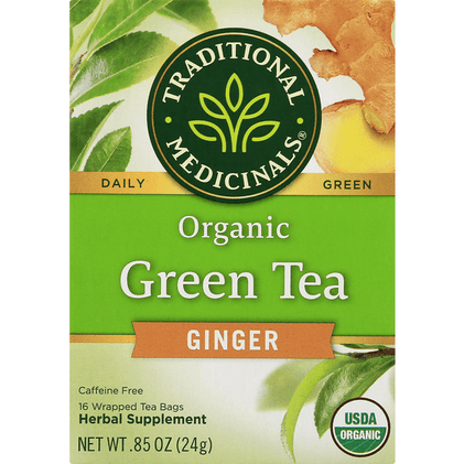 Traditional Medicinals Green Teas Organic Green Tea With Ginger 16 Count - 0.85 Ounce