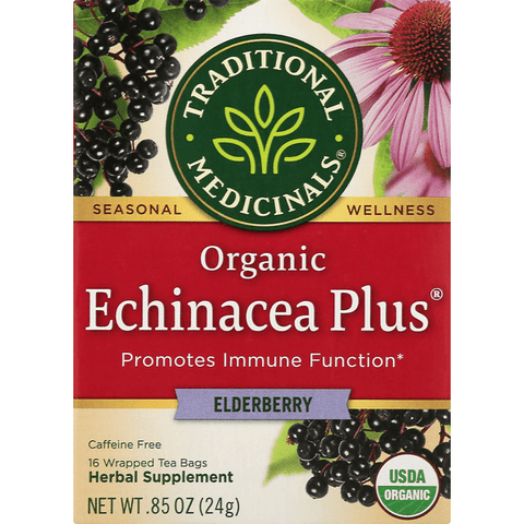 Traditional Medicinals Seasonal Teas Organic Echinacea Plus Elderberry 16 Count - 0.85 Ounce