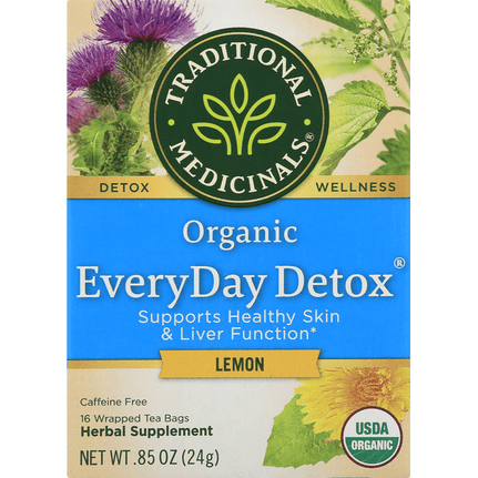 Traditional Medicinals Detox Teas Everyday Detox Lemon 16 Count - 0.85 Ounce