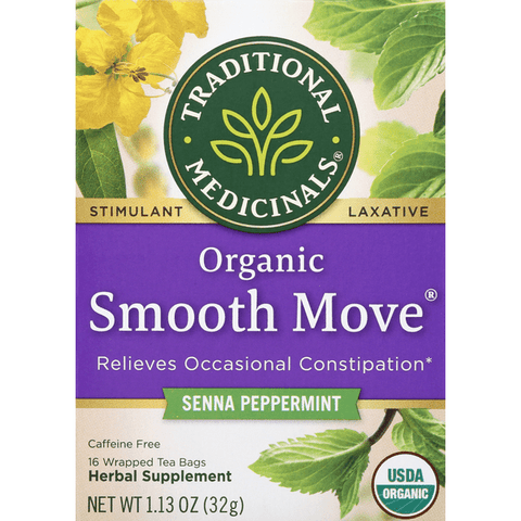Traditional Medicinals Laxative Teas Organic Smooth Move Peppermint 16 Count - 1.13 Ounce