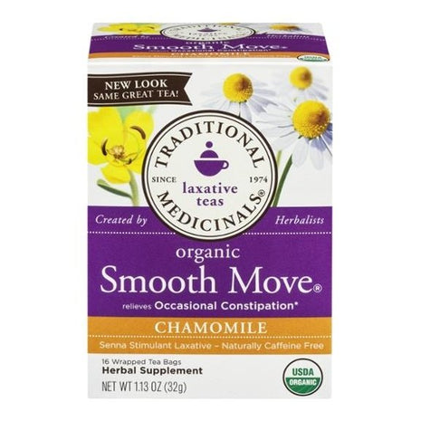 Traditional Medicinals Laxative Teas Organic Smooth Move Chamomile 16 Count - 1.13 Ounce