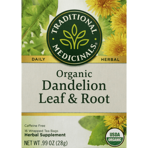 Traditional Medicinals Herbal Teas Organic Dandelion Leaf & Root 16 Count - 0.99 Ounce