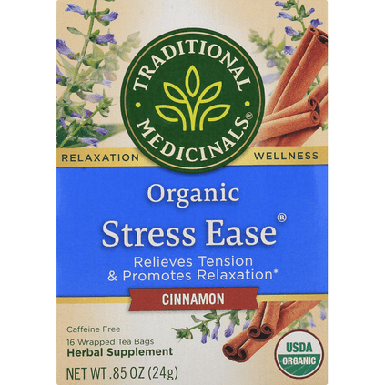 Traditional Medicinals Relaxation Teas Organic Stress Ease Cinnamon 16 Count - 16 Ounce