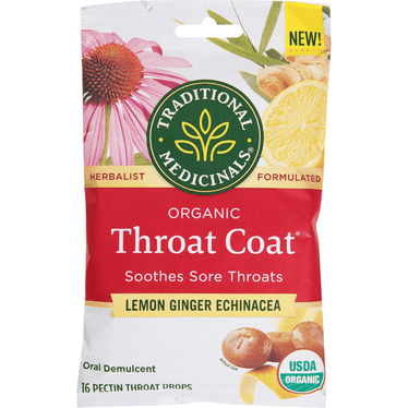 Organic Lemon Ginger Echinacea Throat Coat - 16 Count
