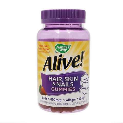 Alive Hair Skin & Nail Gummy - 60 Count