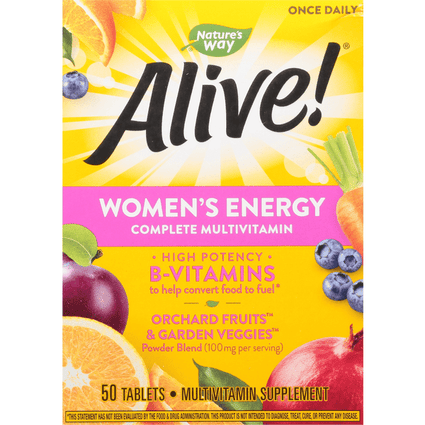 Nature's Way Alive! Womens Energy Complete Multivitamin, High Potency B-vitamins, Tablets - 50 Count