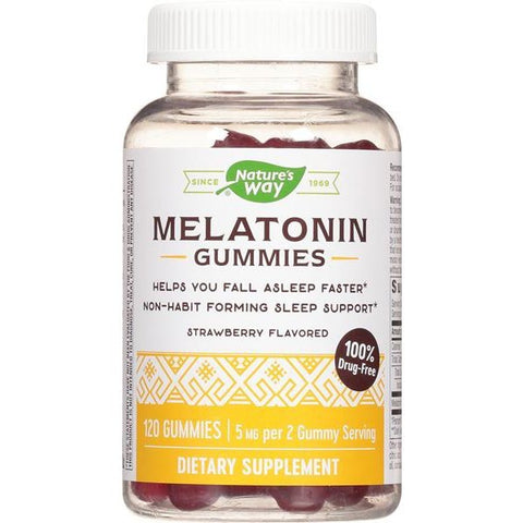 Nature's Way Melatonin, 5 Mg, Strawberry, Gummies - 120 Count