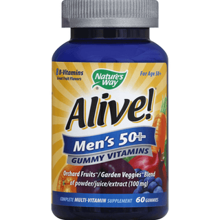 Nature's Way Alive! Men's 50+ Gummy Vitamins Multi-Vitamin/Mineral Supplement - 60 Each