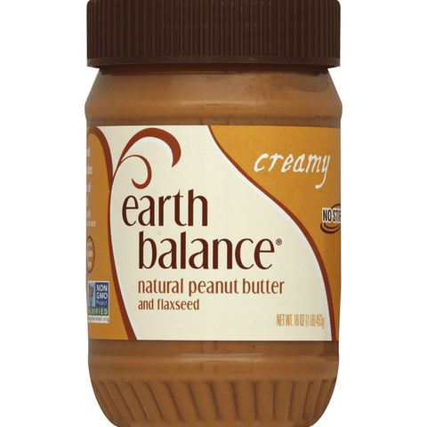 Earth Balance Natural Creamy Peanut Butter and Flaxseed - 16 Ounce