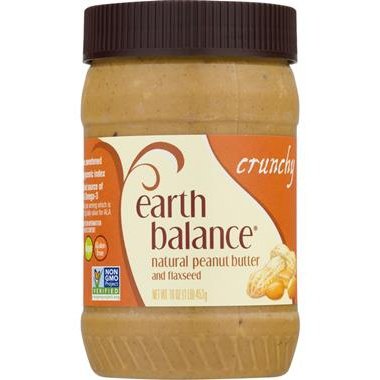 Earth Balance Crunchy Natural Peanut Butter and Flaxseed - 16 Ounce