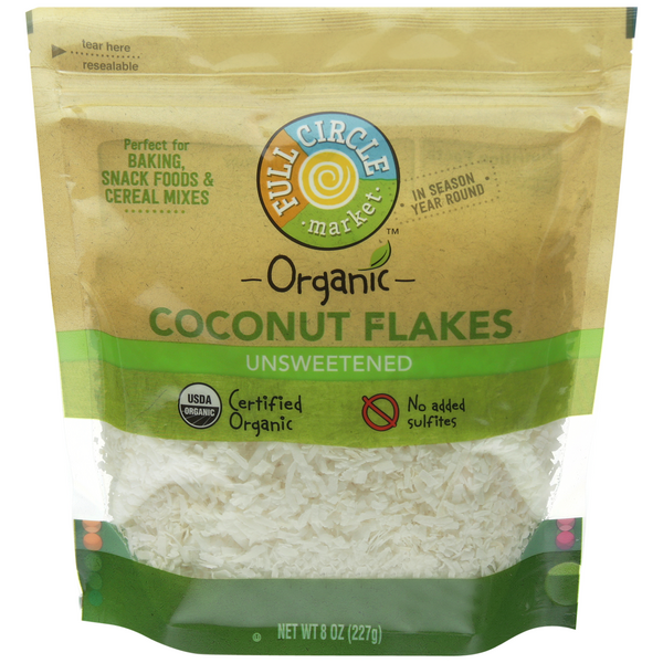 Full Circle Organic Coconut Flakes Unsweetened - 8 Ounce