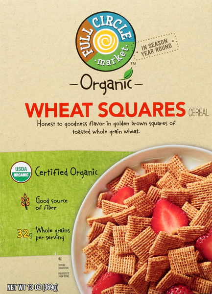 Full Circle Organic Wheat Squares Cereal - 13 Ounce
