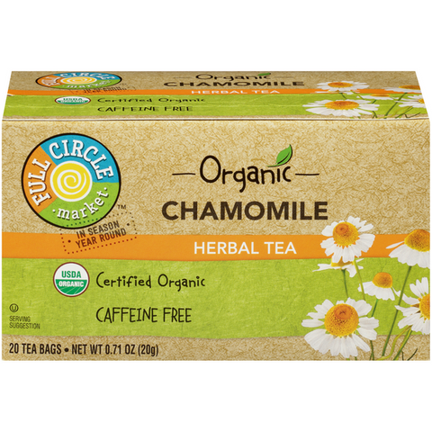 Full Circle Organic Chamomile Herbal Tea, 20 Count Bags - 0.71 Ounce