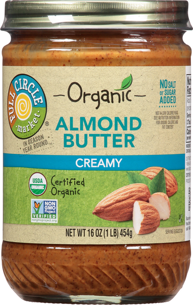 Full Circle Organic Creamy Almond Butter - 16 Ounce