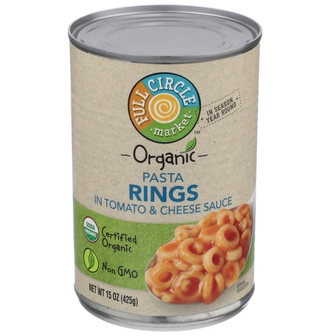 Full Circle Organic Pasta Rings in Tomato & Cheese Sauce - 15 Ounce