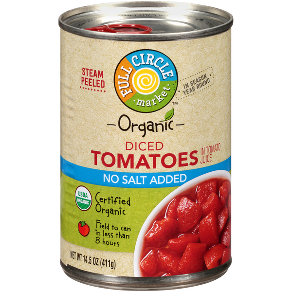 Full Circle Organic No Salt Added Diced Tomatoes - 14.5 Ounce