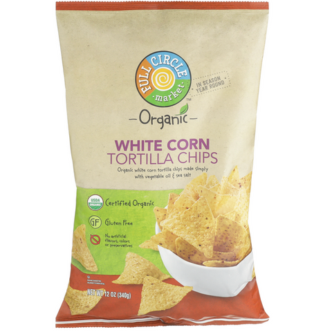 Full Circle Organic White Corn Tortilla Chips - 12 Ounce