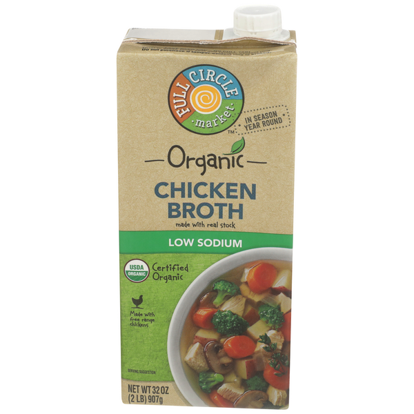 Full Circle Organic Low Sodium Chicken Broth - 32 Ounce
