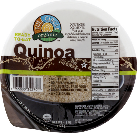 Full Circle Organic Ready to Eat Quinoa - 4.2 Ounce