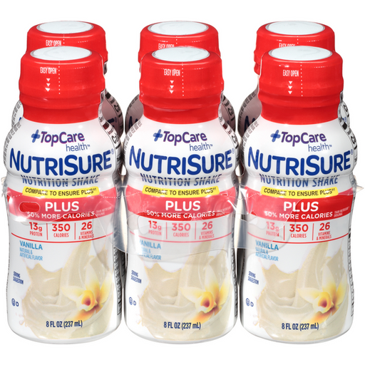 TopCare NutriSure Plus Vanilla Shake 6Pk - 8 Ounce