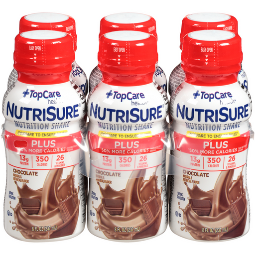 TopCare NutriSure Plus Chocolate Shake 6Pk - 8 Ounce