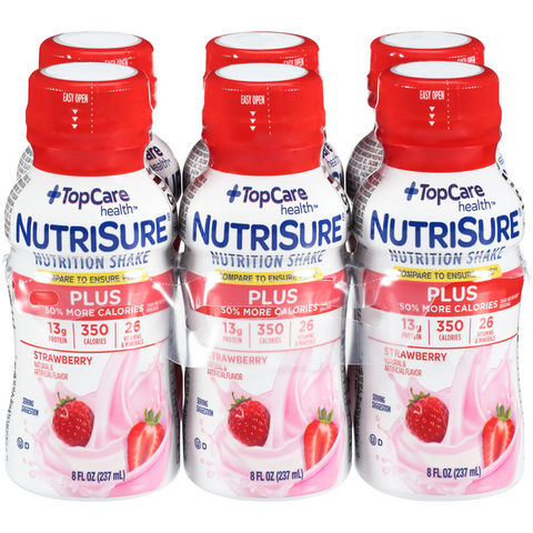 TopCare NutriSure + Strawberry Shake 6Pk - 8 Ounce