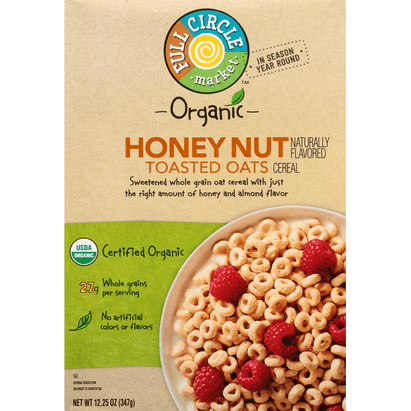 Full Circle Honey Nut Toasted Oats Cereal - 12.25 Ounce