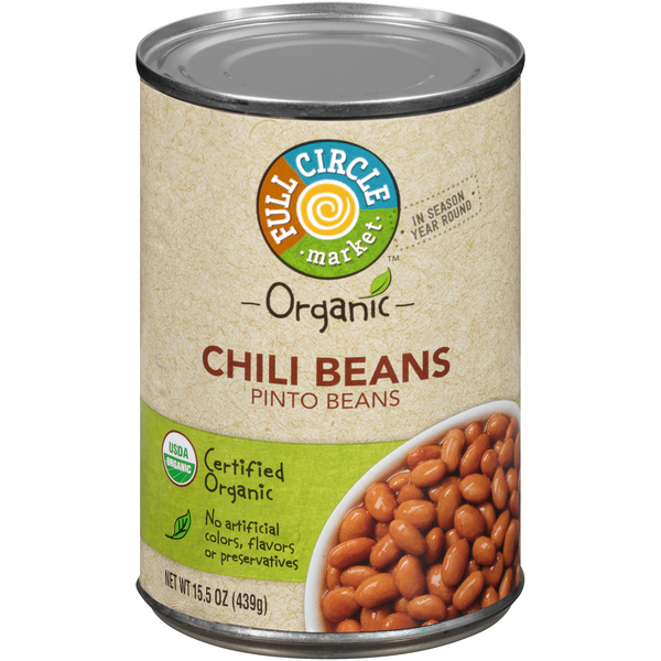 Full Circle Organic Chili Beans, Pinto Beans - 15.5 Ounce