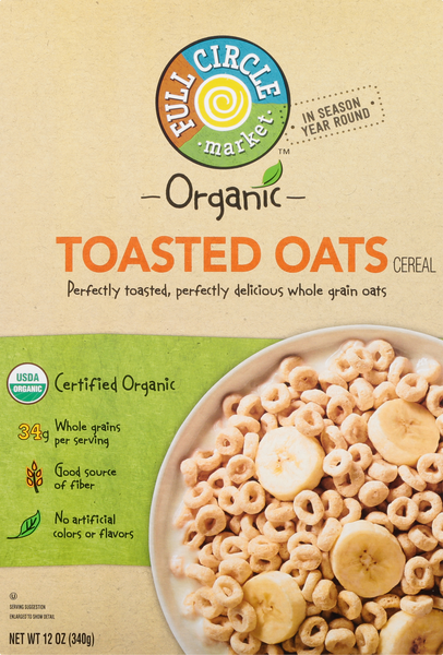 Full Circle Organic Toasted Oats Cereal - 12  OZ