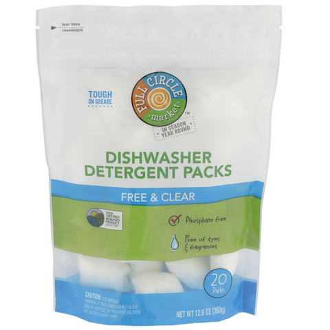 Full Circle Dishwasher Detergent Packs Free & Clear 20Ct - 12.6 Ounce